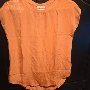 Elegant Women's Peach Short Sleeve Top